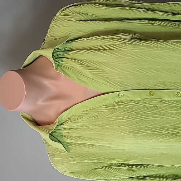 Nicola Long Sleeve Button Down Shirt Vintage Green Medium - Picture 2 of 8